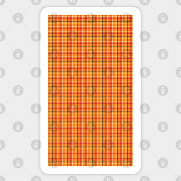 Red Orange Plaids 003#001 Sticker by jeeneecraftz